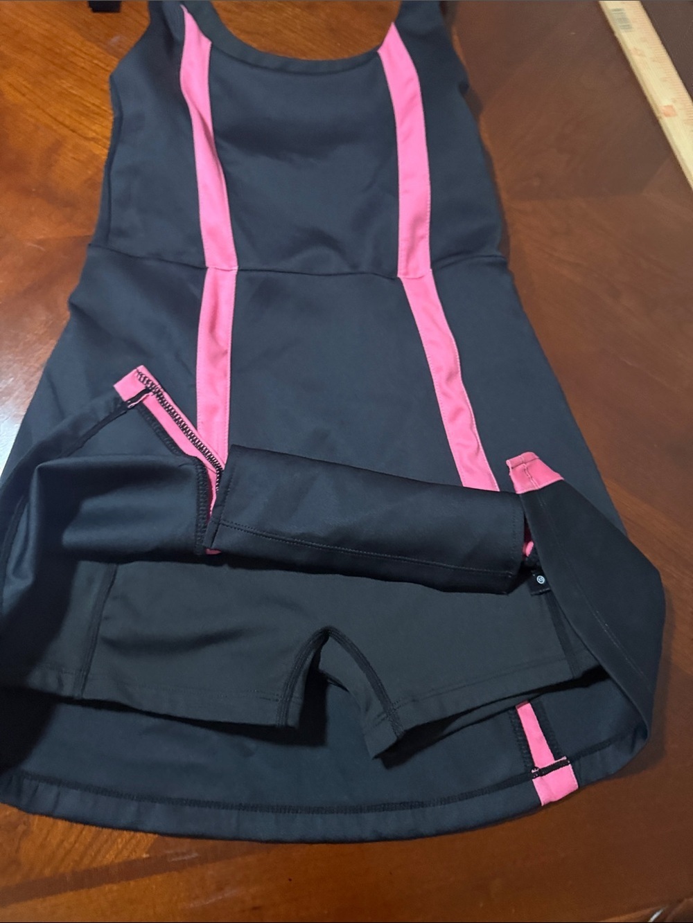 Beach Riot Black Mini shorts tennis Dress with Pink Vertical Stripes Sz XS - Picture 6 of 9